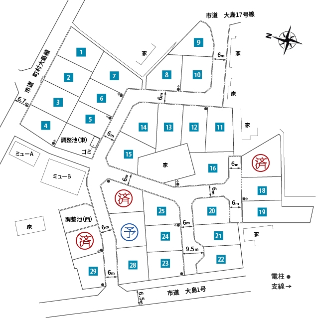 区画図1：コンフォートタウン大島2期